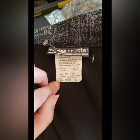 Modes Crystal Silver/Black Button Jacket/Blouse Size L - Picture 9 of 9